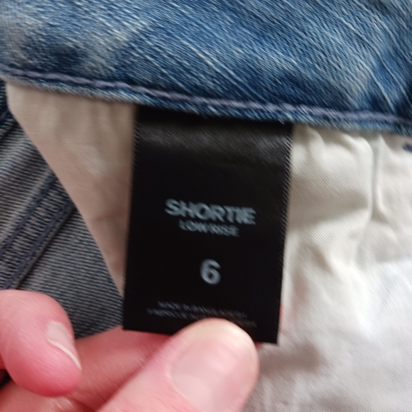 Express Size 6 Shortie Low Rise Rose Patch Womens Denim Shorts - Picture 5 of 6